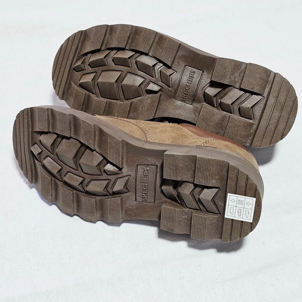 Skechers Oxford Shoes Men's US 7.5 Brown‎ Vegan Lace Up Casual Comfort Lug